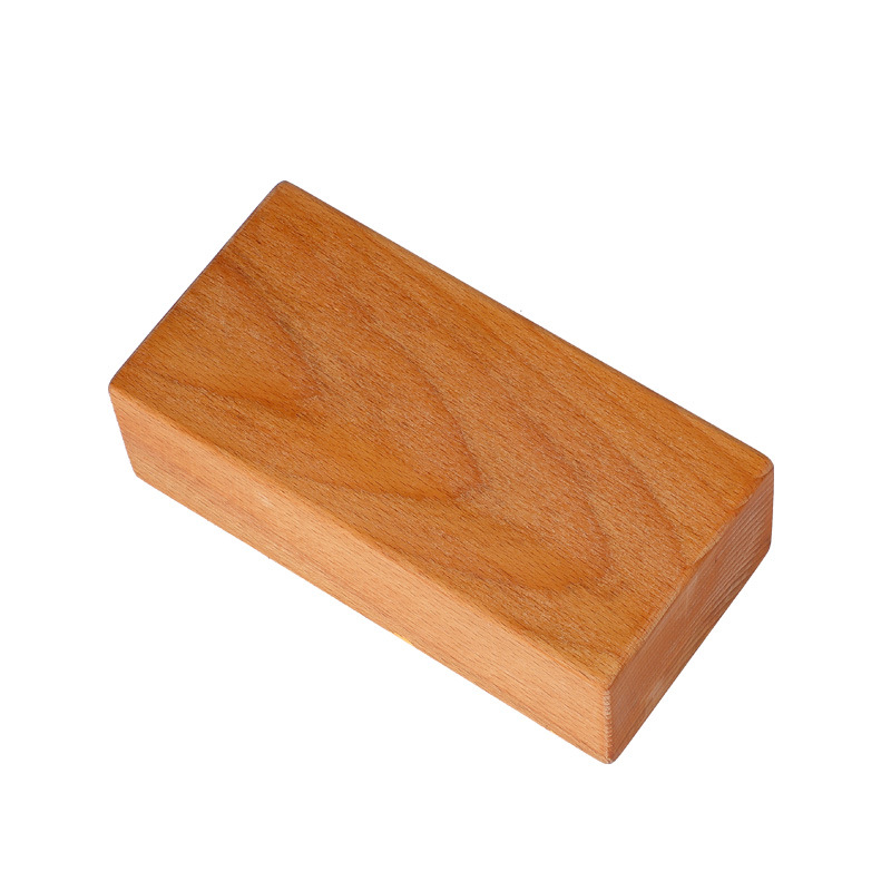Yoga Block Cork - Blok Yoga kayu Beech alami bata