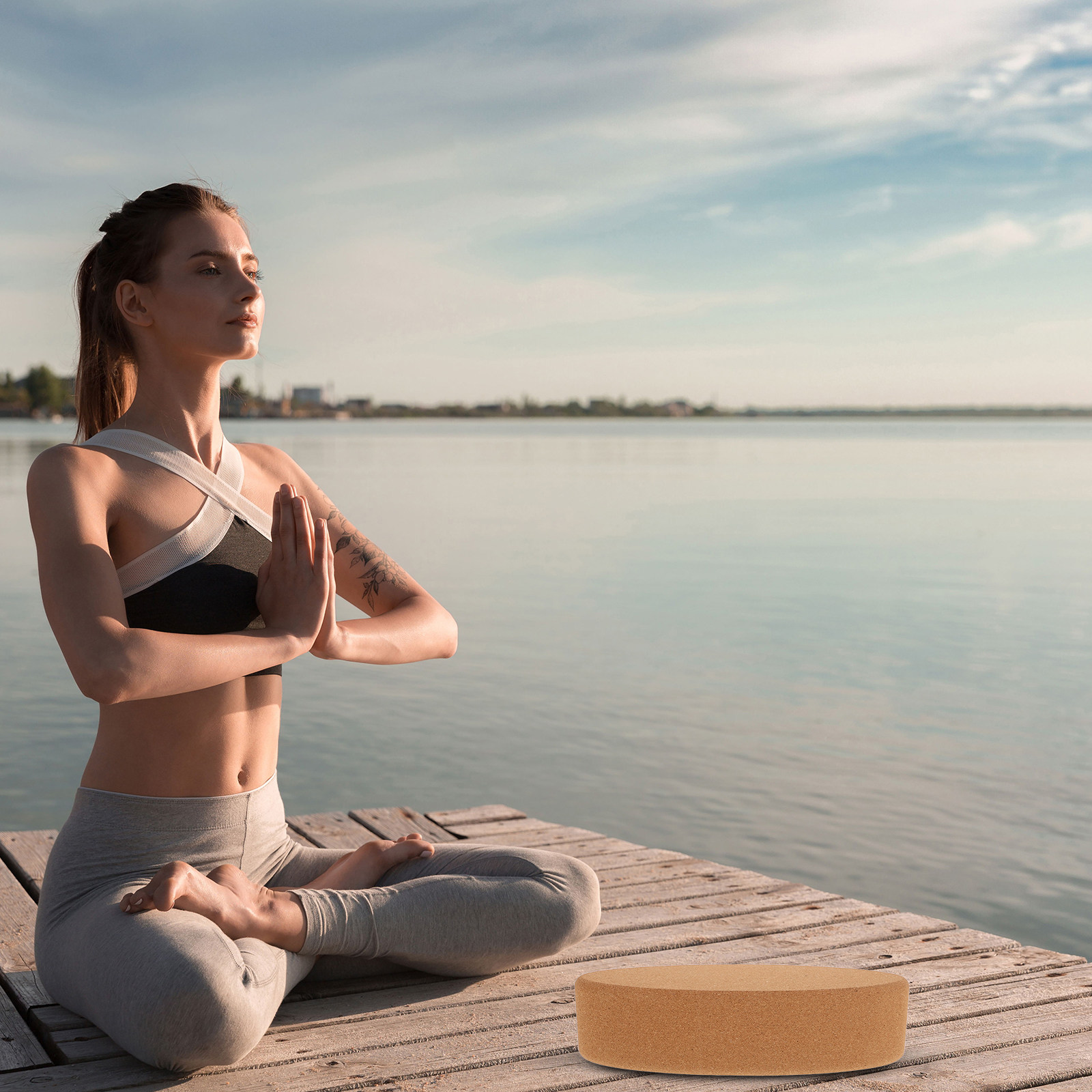 Yoga Block Cork - Blok Yoga Oval Cork Premium Bahan
