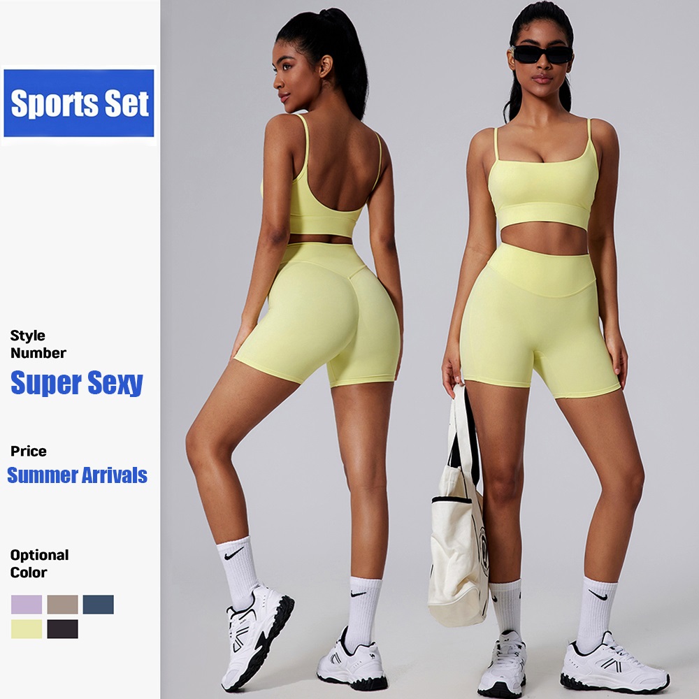 Pilates In Yoga Pants - Cloud Hide Setelan Yoga Kuning untuk