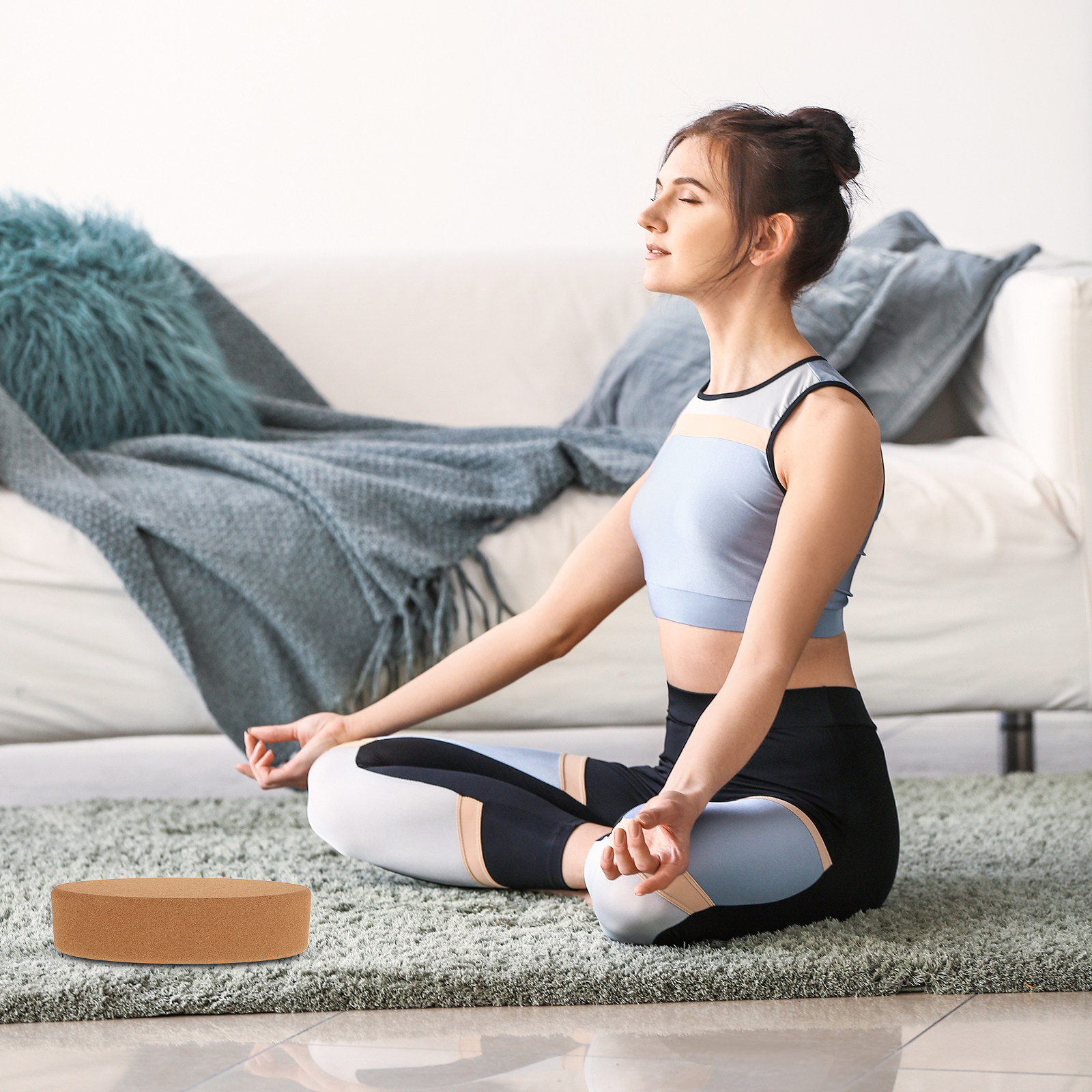 Yoga Block Cork - Blok Yoga Berbentuk Oval dari Gabus,