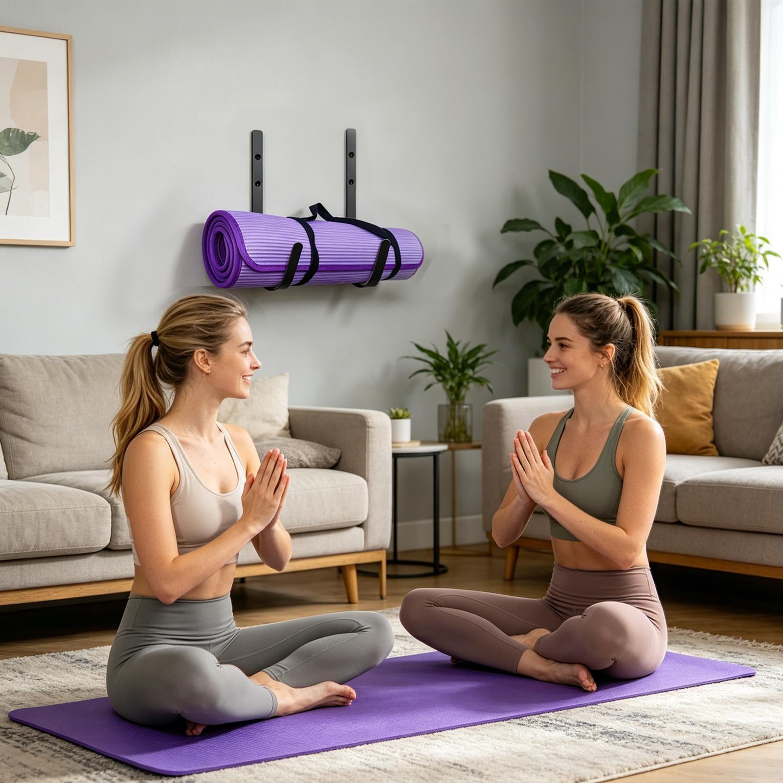 Pilates Yoga Room - Rak Penyimpanan Matras Yoga dengan Pengait