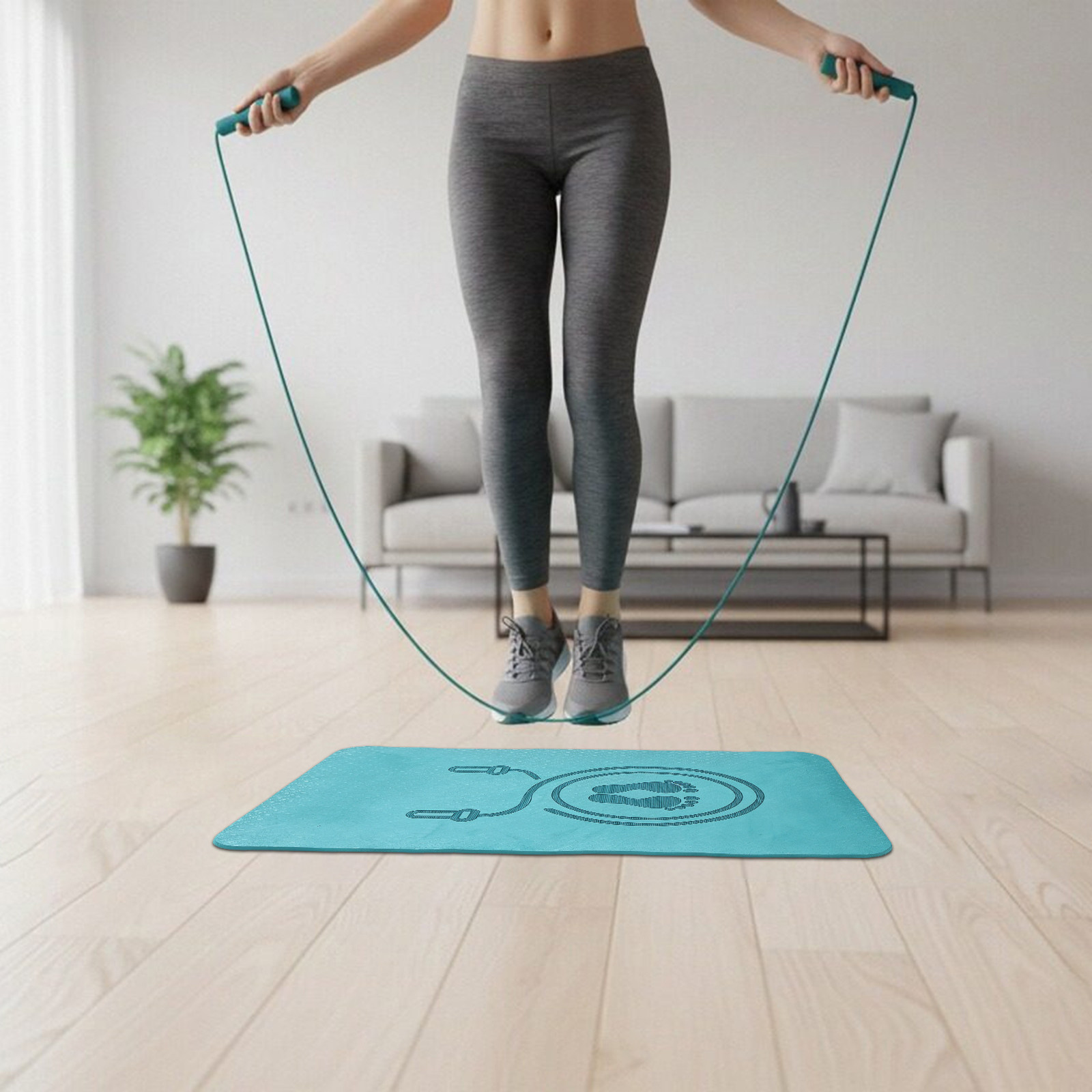Pilates Yoga Joint - Matras Lompat Tali Premium Tpe Anti-Selip