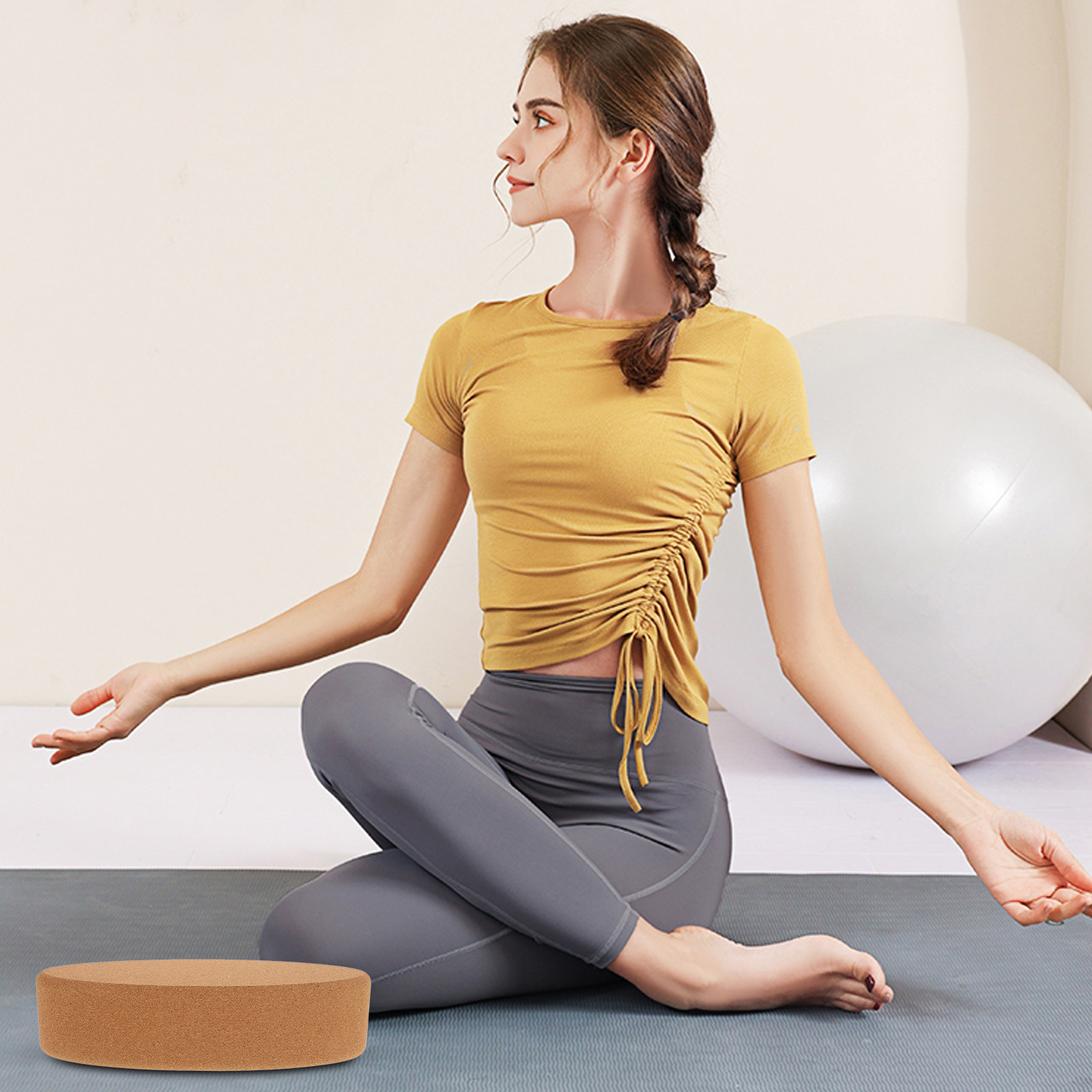 Blok Yoga Oval Cork Premium Ba - Yoga Block Cork ulasan dan harga