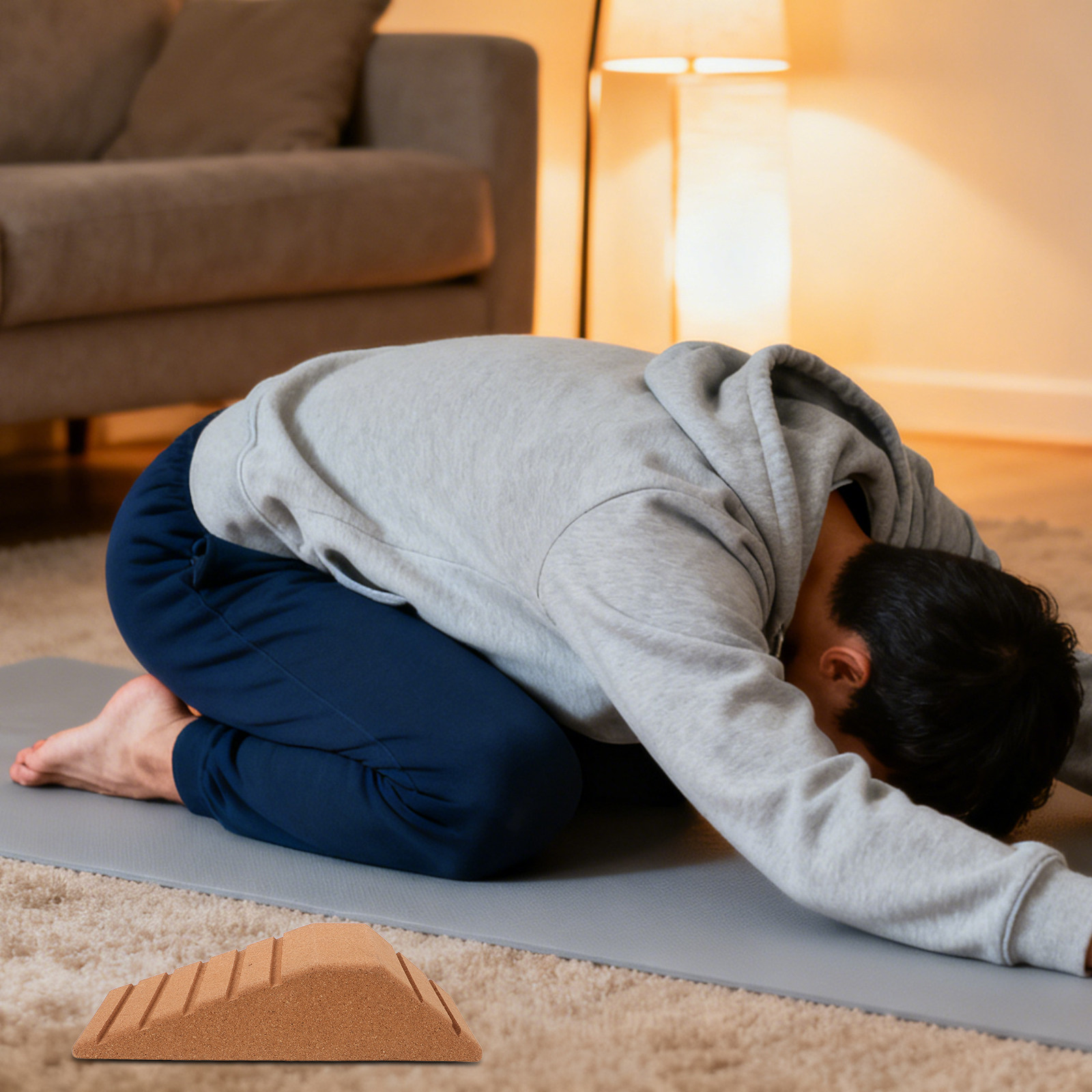 Blok Yoga Trapesium Cork Kepad - Yoga Block Cork ulasan dan harga