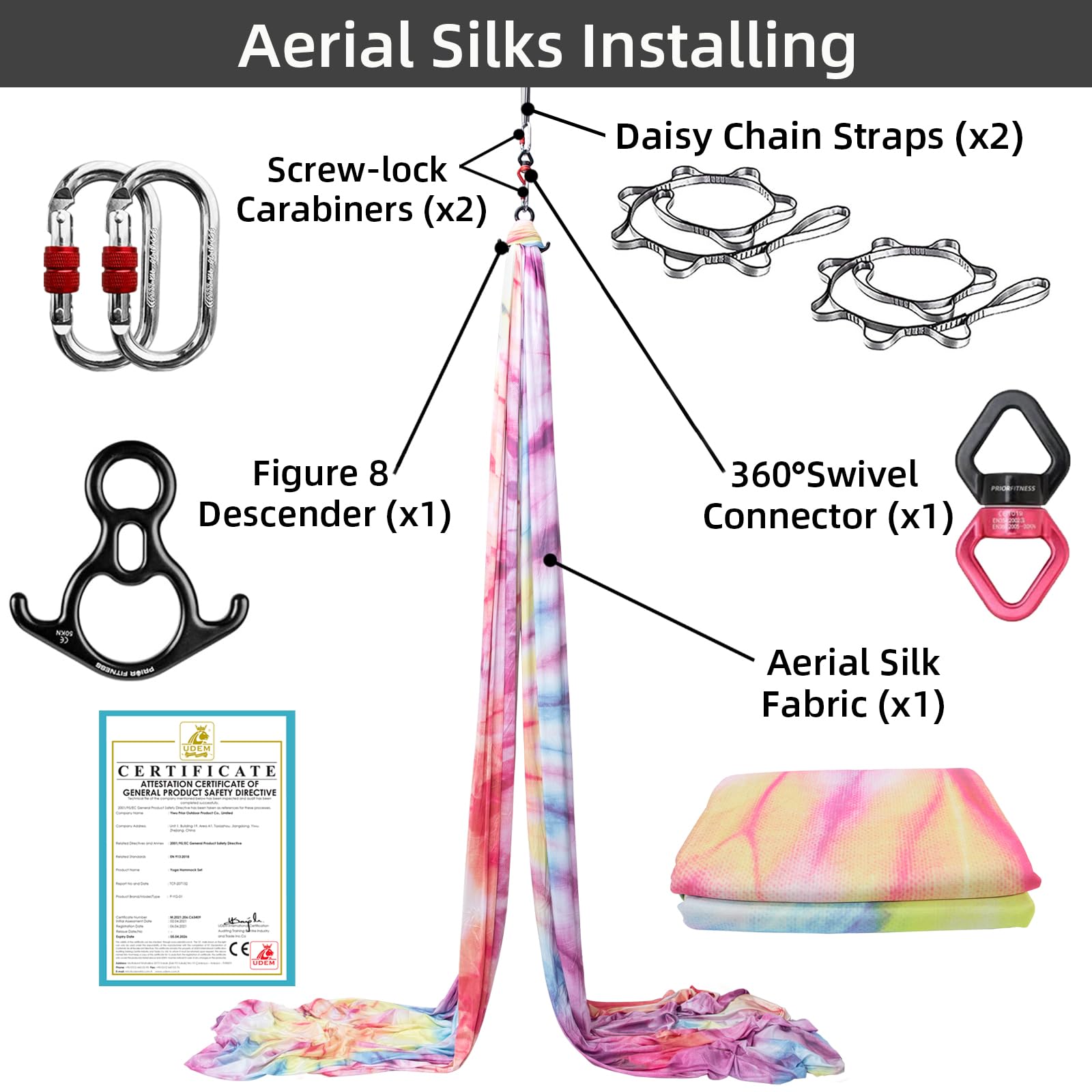 Set Hammock Yoga Aerial Berwar - Aerial Silk Hammock ulasan dan harga