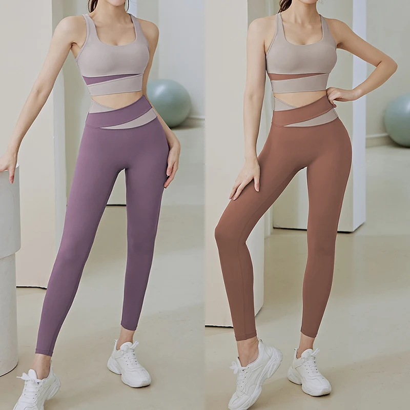Aiithuug Yoga Crop Top Splicin - Pilates Yoga Joint ulasan dan harga