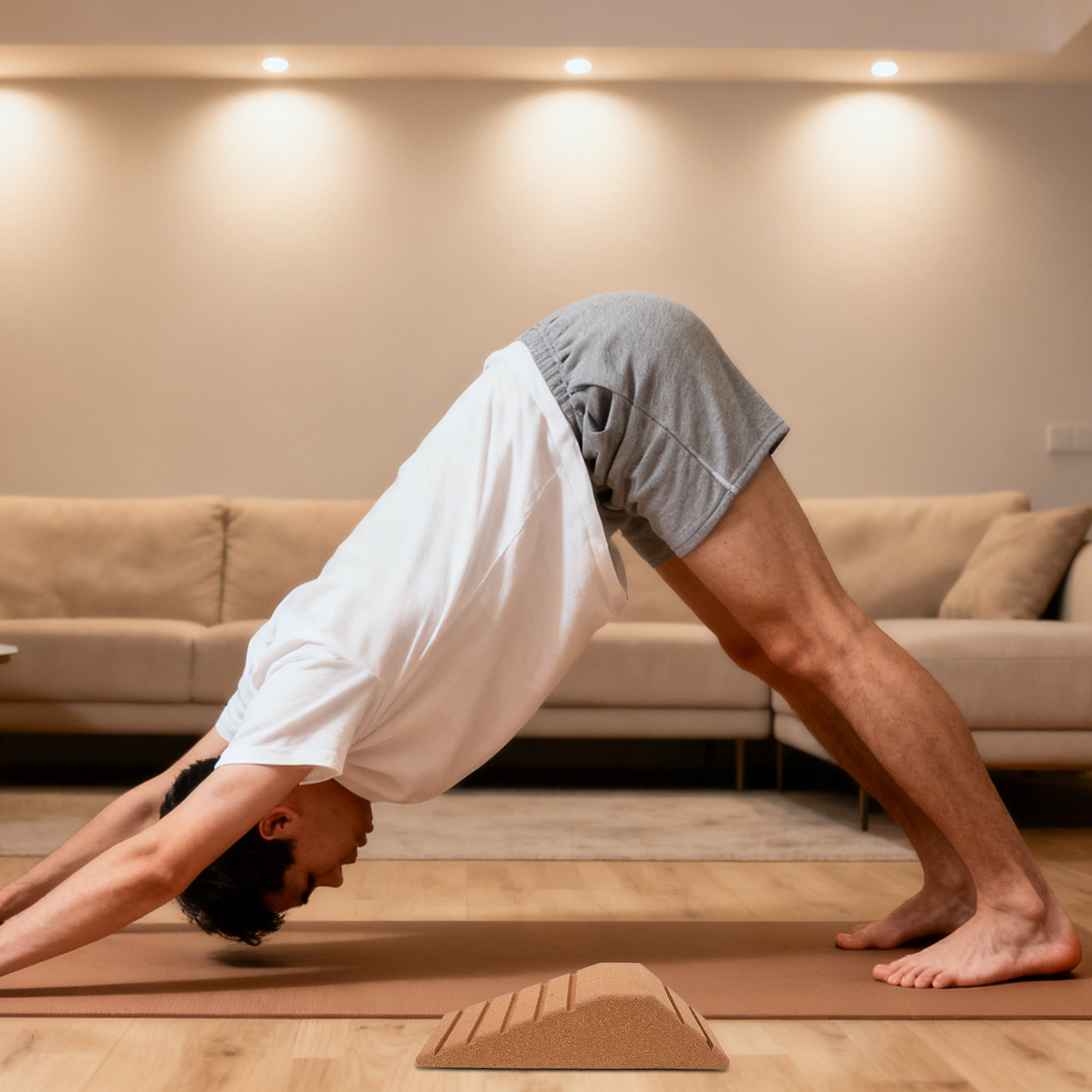 Blok Yoga Trapesium Cork Anti- - Yoga Block Cork ulasan dan harga